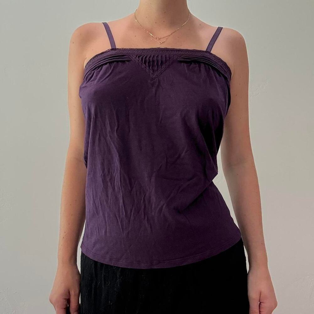 Purple cami lace tank top